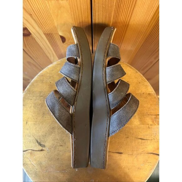 Born Lynae Brown Leather Sandals Slides Slip-on Shoes Women's Size 7 - Picture 6 of 9